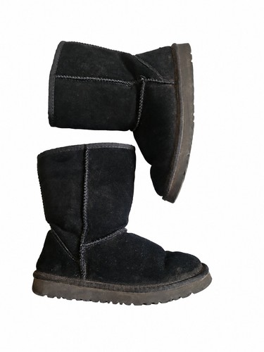 Black genuine suede leather - black,