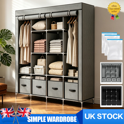 Large fabric canvas wardrobe - fabric,