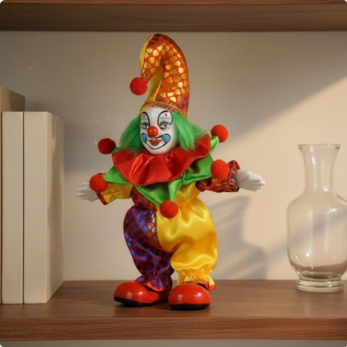 Ceramic clown doll detailed - doll,