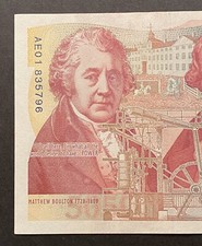 £50 Boulton & Watt, AE01 Prefix, Uncirculated, Chris Salmon, Feint Crease