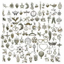Tibetan Charms For Jewellery Making Silver Gold 100Pcs Mixed Cute Craft Metal