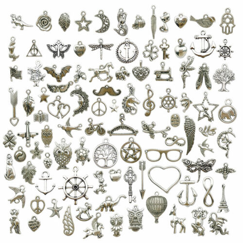 Silver tibetan charms - silver,