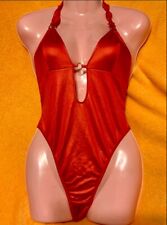 Sexy Vintage 90s Ann Summers Red Stretch Teddy. Size 10/12 Rare.