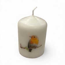Decorative White Pillar Candle