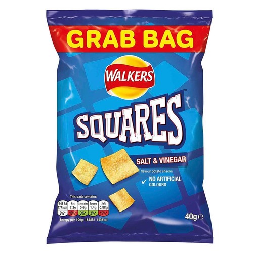 Walkers squares salt vinegar - walkers,