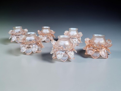 Set vintage pink glass tulip - 6,