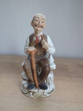 Vintage, Bisque, Old Man with pipe, figurine, 15cm high