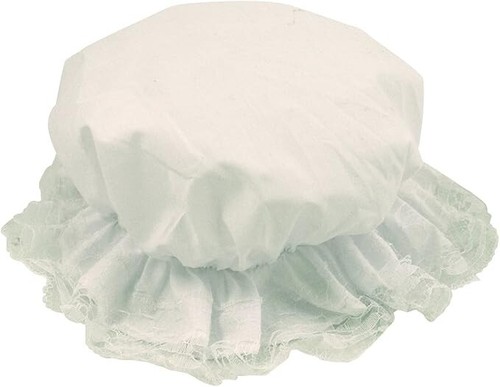Adult white mop cap hat - white,