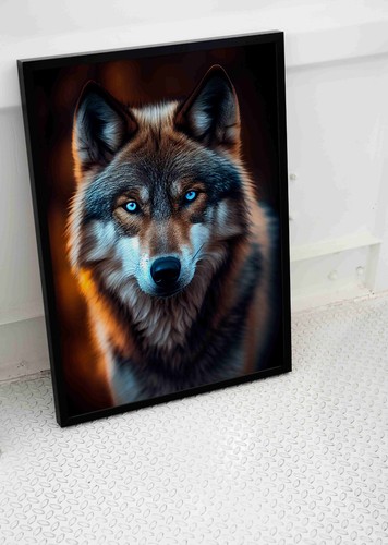Wild wolf poster blue eyes - wolf,