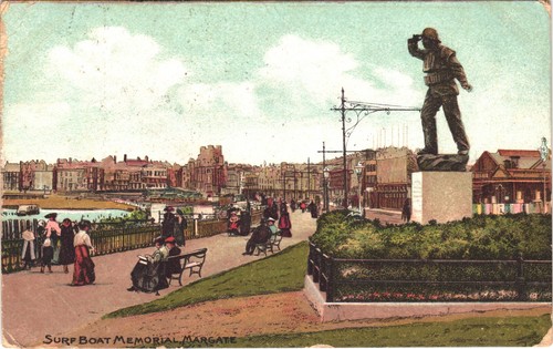 Boat memorial margate postcard - memorial,