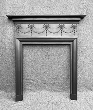 LARGE TALL VICTORIAN / EDWARDIAN CAST IRON FIREPLACE / FIRE STOVE SURROUND