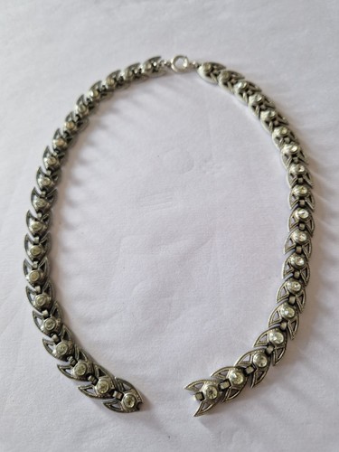 Vintage silver diamanté leaf - vintage,
