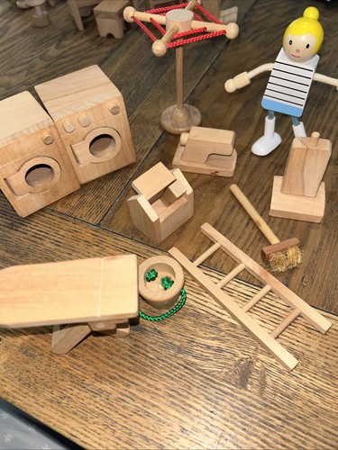 Wooden dolls house furniture - wooden,