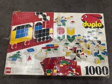 Vintage LEGO DUPLO Mosaic Set 1000 (1985) – 151 Tiles & 10 Cards – Box Worn