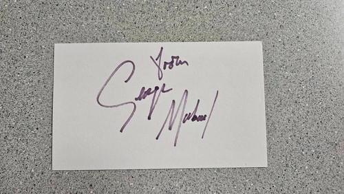 George michael signed 3x5 - michael,