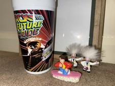 Back To The Future Universal Studios Souvenir Cup RARE BTTF Delorean & Figures