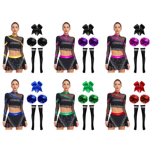 Women cheer leader color block - cheer,