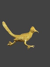 Gold Tone Roadrunner Bird Faux