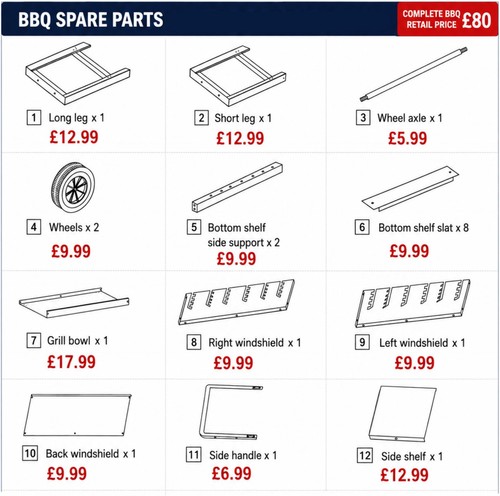 Bbq spare parts replacement - bbq,