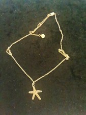 GOLDEN STARFISH PENDANT NECKLACE MERMAID UNDER THE SEA OCEAN BEACH PARTY GIFT