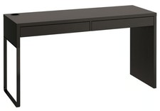 Black IKEA Micke desk 2 drawers good condition 142 x 50cm cable tidy