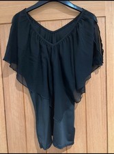 Black Ladies Unusual Top  Size