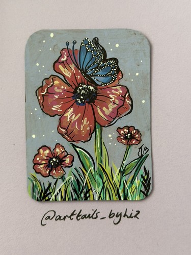 Aceo poppy butterfly - -,