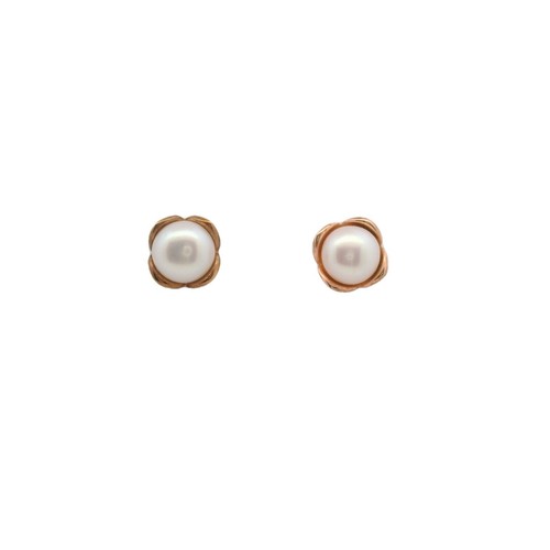 Freshwater pearl stud earrings - pearl,