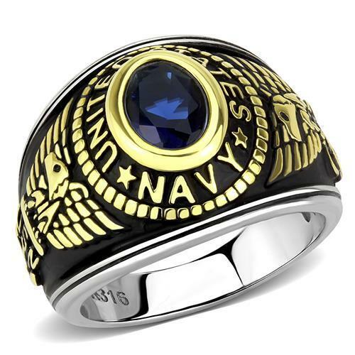Mens navy ring stainless - navy,