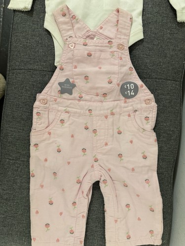 Girls pink dungaree - girls',