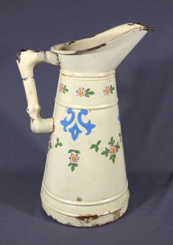 Vintage french enamel pitcher - french,