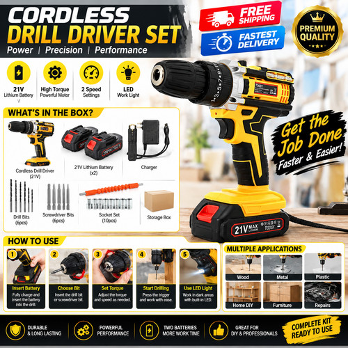 Cordless drill driver - 2, speed