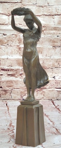 Barefoot lady bronze sculpture - lady,
