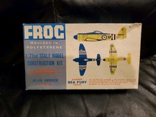 Frog 154P Hawker Sea Fury 1/72nd scale model kit in 1963 boxing.