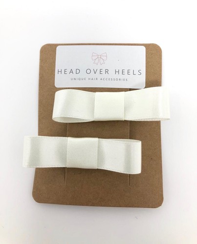 Ivory satin bow - ivory,