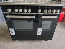 KENWOOD CK406 90 cm Dual Fuel Range Cooker - Black & Chrome