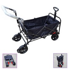 Folding Pull Along Festival Trolley Cart Garden Camping Beach Trailer Fishing