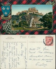 Edinburgh Castle Ross Fountain Fraser Clan Tartan Valentines 1922