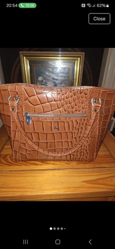 Ladies brown leather bag - brown,
