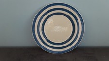 VINTAGE DEVON KITCHENWARE EARTHENWARE BLUE AND WHITE DESSERT PLATE