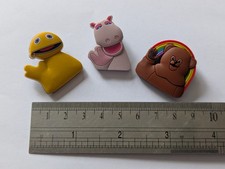 Rainbow Zippy Bungle George Rubber Pin Badges (Lot Of 3) Clean