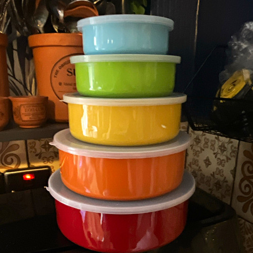 5pc round multicolour storage - 5pc,