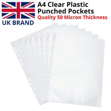 100 X A4 PLASTIC PUNCH PUNCHED