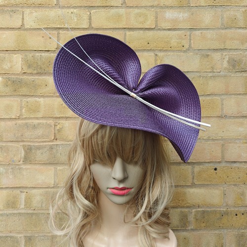 Purple cream fascinator - purple,