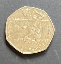 London Olympic 2012 50p Coin - Handball - 2011 Circulated Coin 