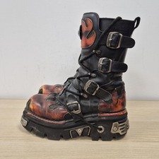 New rock boots black leather - boots,