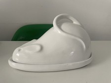 Vintage Bellini Mouse Cheese Dish white 1960’s MCM
