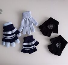 Boys Gloves ~ 2 in 1 "and" Fingerless - blue black web halloween