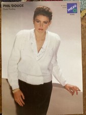 Womens  Cardigan With Pearls Knitting Pattern 32-40” Phildar 9066