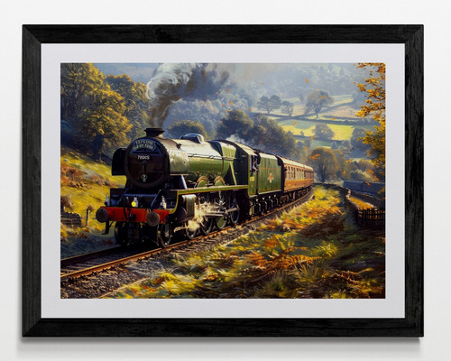 Steam train framed canvas - framed,
